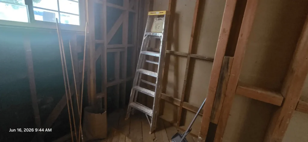 Bathroom demolition underway during a full remodel in Moraga.